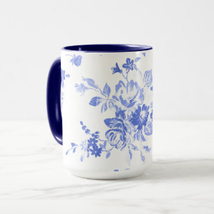 Mug Boue en céramique bleu Floral