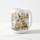 Mug Boue en céramique de ligne de chatons adorables (Devant droit)