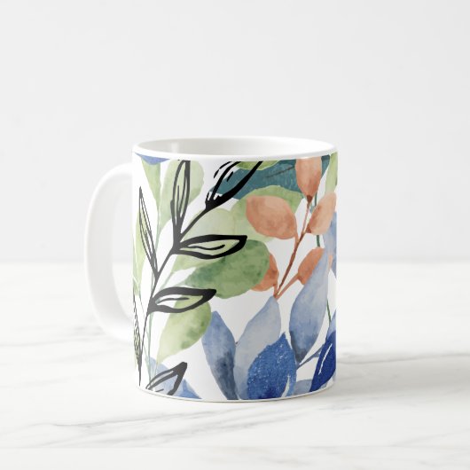 Mug Boue Feuille aquarelle (Devant gauche)
