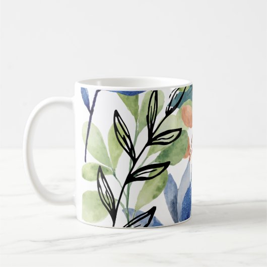 Mug Boue Feuille aquarelle (Gauche)