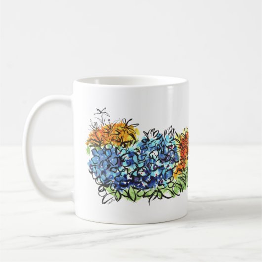 Mug Boue Fleur sauvage aquarelle (Gauche)