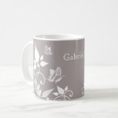 Mug Boue florale de papillon d'Ivoire (Devant gauche)