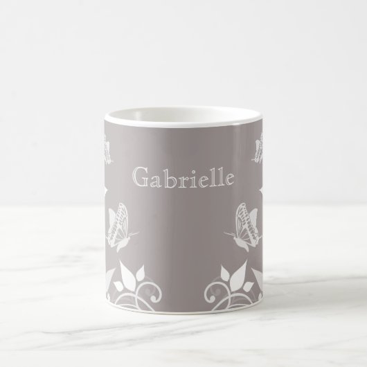 Mug Boue florale de papillon d'Ivoire (Centre)