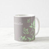 Mug Boue florale de papillon vert (Devant droit)