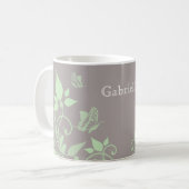 Mug Boue florale de papillon vert (Devant gauche)