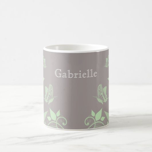Mug Boue florale de papillon vert (Centre)