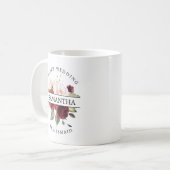 Mug Boue florale de rose rose rouge bordeaux (Devant gauche)