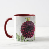 Mug Boue florale en fleur de dahlia rouge foncé (Gauche)