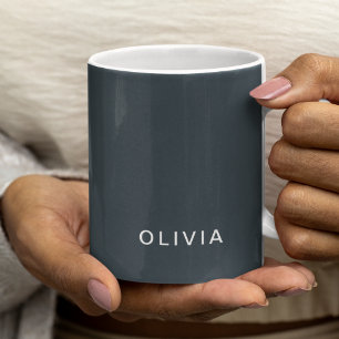 Mug Boue personnalisée en charbon de bois bleu   Éléga