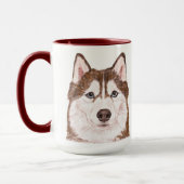Mug Boue personnalisée Husky Watercolor (Gauche)
