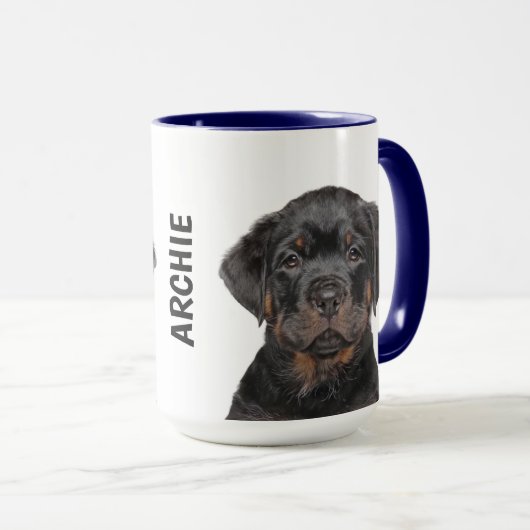 Mug Boue personnalisée Rottweiler (Devant droit)