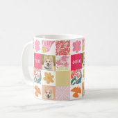 Mug Boue rose florale à visage de chien personnalisé (Devant gauche)