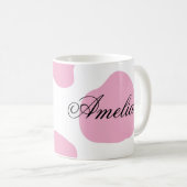 Mug Boue rose mignonne de fraise avec nom (Devant droit)