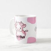 Mug Boue rose mignonne de fraise avec nom (Devant gauche)