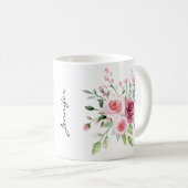 Mug Boue Rose Pastel Aquarelle (Devant droit)