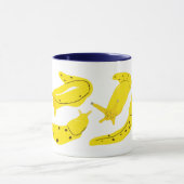 Mug Boues de banane jaune personnalisées illustrées (Centre)