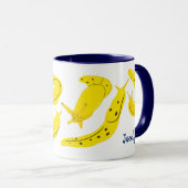 Mug Boues de banane jaune personnalisées illustrées (Devant droit)