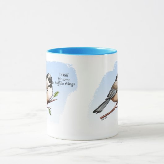 Mug BOUFFÉE DE CHICKADEE AILES de Jeff Willis Art (Centre)