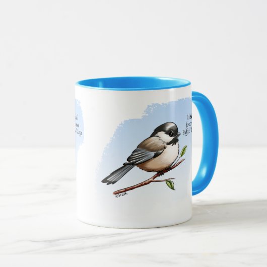 Mug BOUFFÉE DE CHICKADEE AILES de Jeff Willis Art (Devant droit)