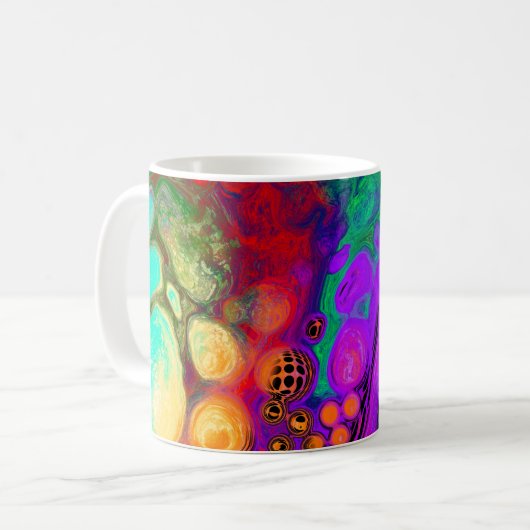 Mug Bouffée de couleurs Digital Fluid Art (Devant gauche)