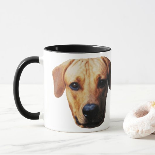 Mug Boug à café visage de chien personnalisé (Avec donut)