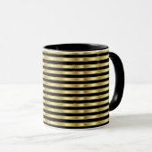 Mug Boug à rayures élégantes dorées et noires (Devant droit)