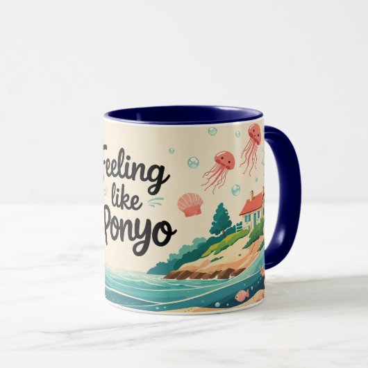 Mug Boug À Thème Océanique, Ponyo Japonais Inspiré! (Devant droit)