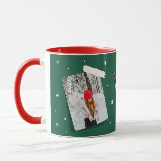 Mug Boug avec photos et flocons de neige (Gauche)