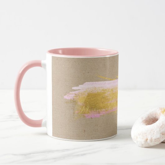 Mug Boug brosse rose or Kraft personnalisé (Avec donut)