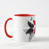 Mug "Boug café d'art papillon, Accent rouge, cadeau un (Gauche)