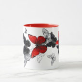 Mug "Boug café d'art papillon, Accent rouge, cadeau un (Centre)