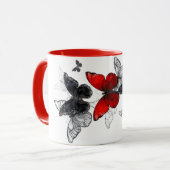 Mug "Boug café d'art papillon, Accent rouge, cadeau un (Devant gauche)
