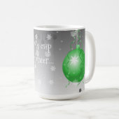 Mug Boug café ornement de Noël fantaisie verte (Devant droit)