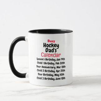 Mug Boug calendrier papa de hockey occupé