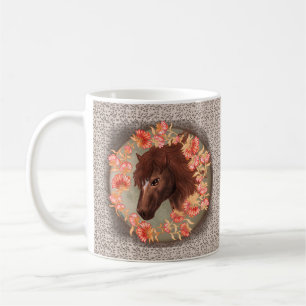 Mug Boug Cheval de Fleur de Fleur de Fleur de Châtaign