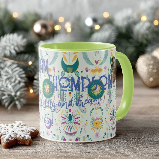 Mug Boug Chic Boho personnalisé avec design floral et