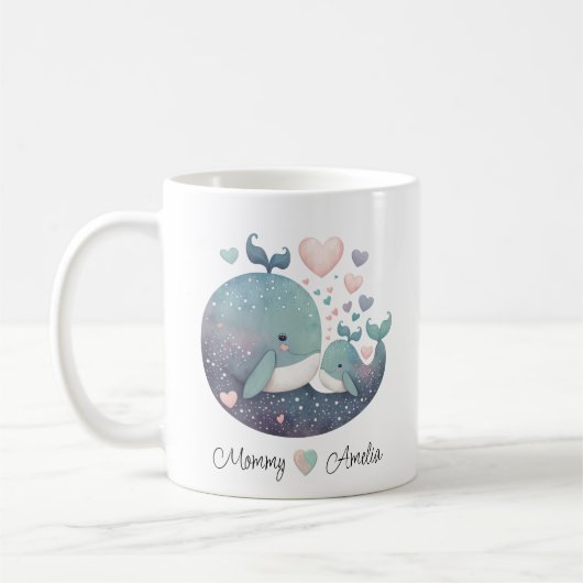 Mug Boug d'amour de baleine personnalisée (Gauche)