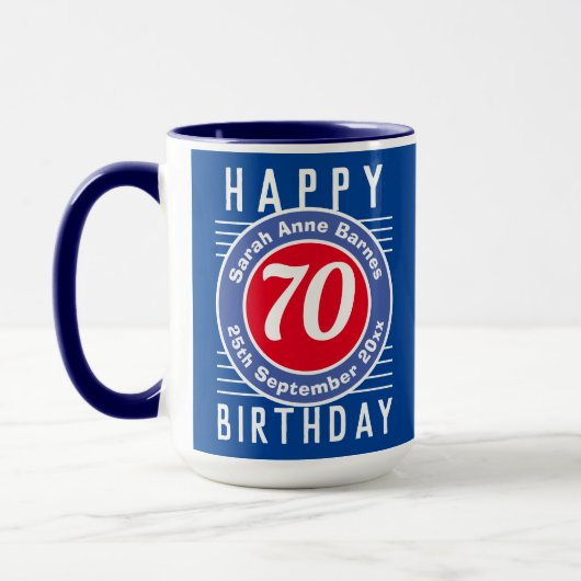 Mug Boug d'anniversaire avec âge, nom et date (Gauche)