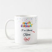 Mug Boug d'anniversaire personnalisé - Réflexion et pr (Gauche)