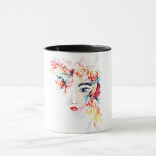 Mug Boug d'aquarelle florale vibre