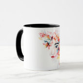 Mug Boug d'aquarelle florale vibre (Devant gauche)