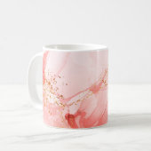 Mug Boug d'aquarelle rose et or personnalisé de luxe (Devant gauche)