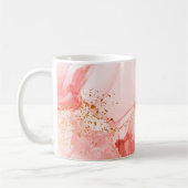 Mug Boug d'aquarelle rose et or personnalisé de luxe (Gauche)