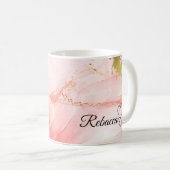 Mug Boug d'aquarelle rose et or personnalisé de luxe (Devant droit)