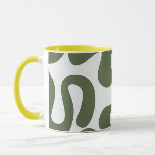 Mug Boug d'art moderne vert Abstrait avec formes biolo