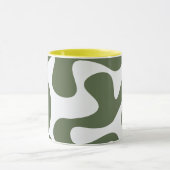 Mug Boug d'art moderne vert Abstrait avec formes biolo (Centre)