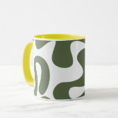 Mug Boug d'art moderne vert Abstrait avec formes biolo (Devant gauche)