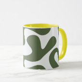 Mug Boug d'art moderne vert Abstrait avec formes biolo (Devant droit)