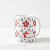 Mug Boug de café à la florale rouge (Devant droit)