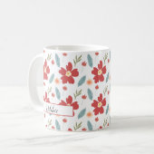 Mug Boug de café à la florale rouge (Devant gauche)